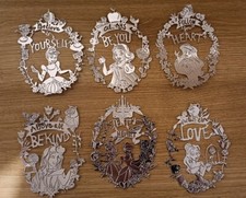 Disney Princesses Craft Die Cut outs x6 Set. Metallic Silver 