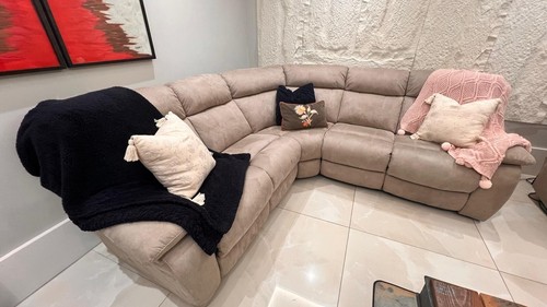 Beige corner sofa seater - beige,