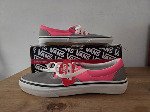 Vans grey pink neon leather - grey,