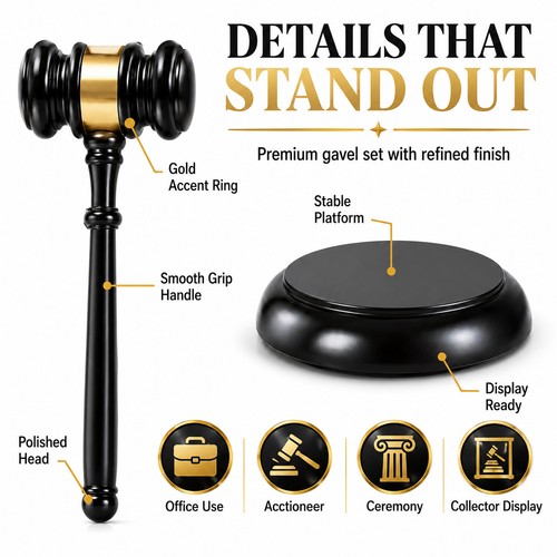 Elegant wooden gavel with - elegant,