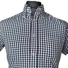 BRUTUS TRIMFIT Shirt Mens MEDIUM (38") Short Sleeve Black and White Check