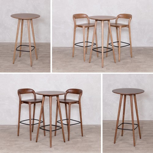 Round top wooden poseur table - top,