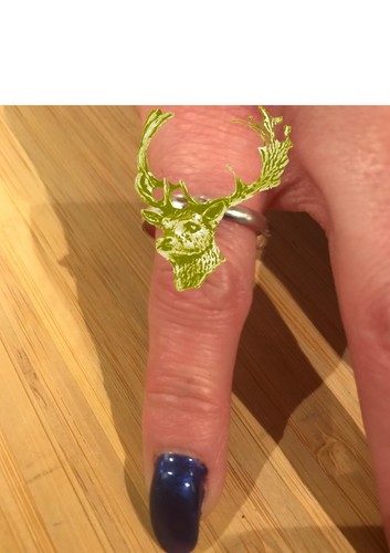 A63 fallow deer head gold - deer,