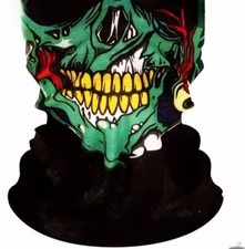 Motorcycle SKULL  Neck Tube Stretch Motorbike Neck Warmer BLACK WINDPROOF (t19)