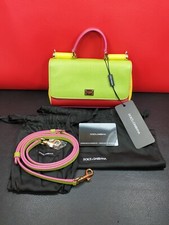 Dolce & Gabbana Calfskin Leather Handbag Bag MISS SICILY Mini Green Red Yellow