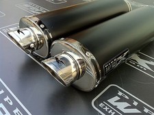 Ducati 848 & Evo Pair of Black Oval, Exhausts Cans, Road Legal. Made in UK