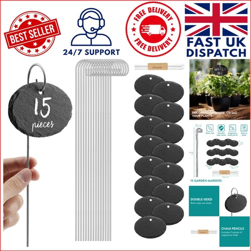 Oval slate plant labels - oval,