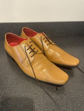 Mens Brown Lambretta Smart Lace Up Dress Shoes Size 8