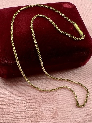 Antique 10k gold curb link - antique, 14"curb