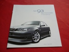 SAAB 9-3 YS3F Sport Sedan Linear Arc Vector Aero Price List Pricelist 2002