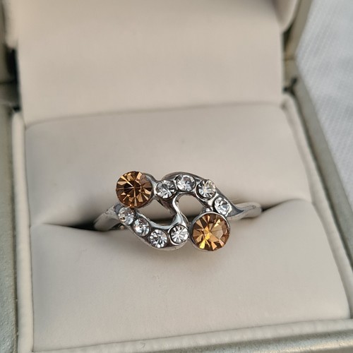 Diamanté ring silver - ring,