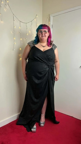 Black silver sequin sparkle - black, &