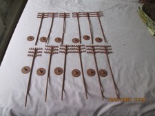 PLASTIC BROWN TELEGRAPH POLES WITH BASES X 12 (13 INCHES TALL) see des.