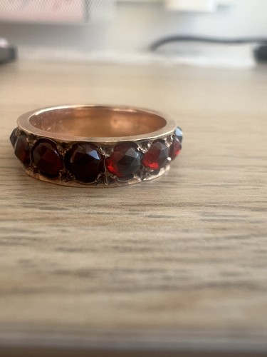 Antique 9ct rose gold garnet - antique,