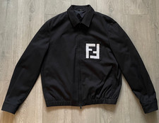 FENDI FF Logo Varsity Bomber Blouson Jacket Large 100% Authentic