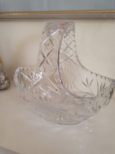 Lead cut crystal basket - crystal,