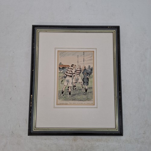 Framed 1930s punch rugby - framed,