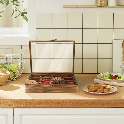Wooden spice box with - box,