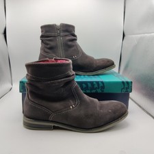 Moshulu Pipistrelle Dark Grey Suede zip up ankle boots UK7 EU40 Casual  S6940