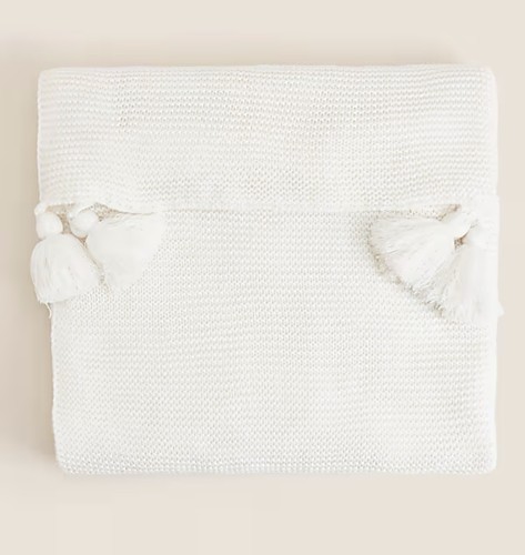 Knitted tassel throw - knitted,