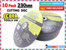 10 x COBRA METAL CUTTING SLITTING DISCS 230MM 9" INCH DISC ANGLE GRINDER NEW UK