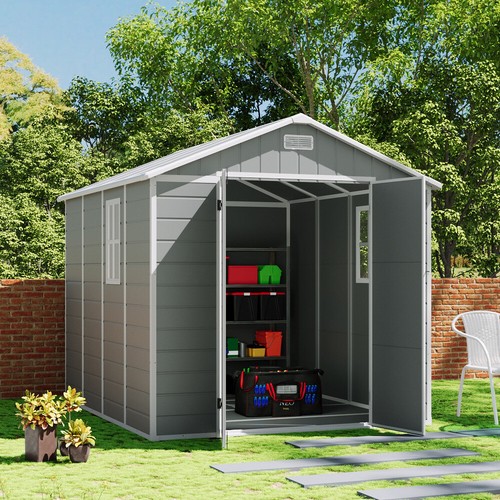 Large plastic shed - plastic, 8x8ft