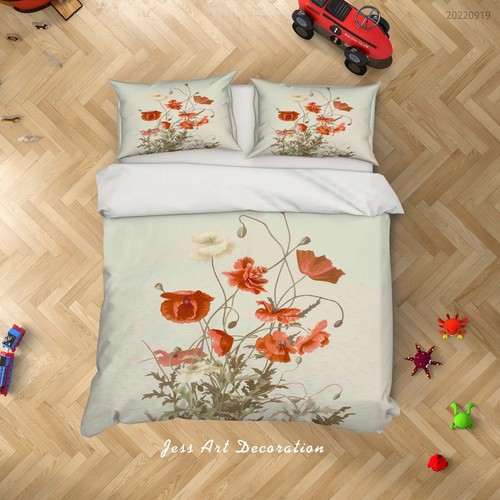 Poppy vintage flora quilt - poppy,