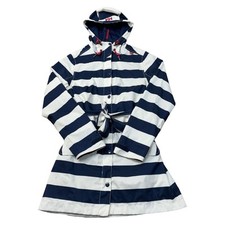 Helly Hansen Lyness Rain Coat Jacket Waterproof Belted Striped Womens Medium