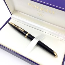 Waterman carene black fountain pen, medium 18k gold nib, VGC
