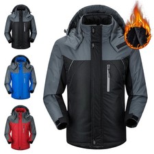 Winter Mens Waterproof Fleece Lined Jacket Warm Mountain Jackets Windproof Coats