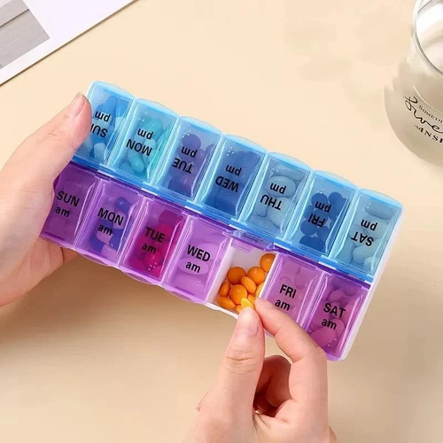 Pill organizer day pm - 14, am