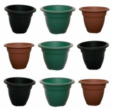 6 x Plastic Round Plant Flower Pot Planter Grow Pots Water Garden Patio Outdoor