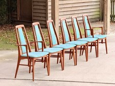 Rare Set 6(4+2) Nils Koefoeds “Eva” Teak Dining Chairs, Danish Modern, Hornslet