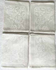 4x VINTAGE WHITE DAMASK