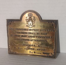 Duke of Gumby Brass Plaque