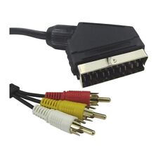 1.5m SCART Cable to Red White Yellow 3 Triple RCA Phono Audio Video TV AV Lead