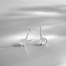 Shiny 925 Sterling Silver Cute Giraffe Stud Earrings Women Girls Gift UK