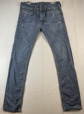 Diesel Mens Jeans Blue Thanaz Slim Fit Tapered Zip Denim W28 L30