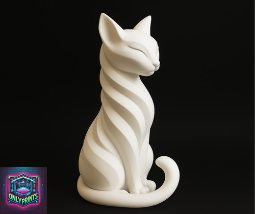 Cute abstract cat statue decor - abstract,