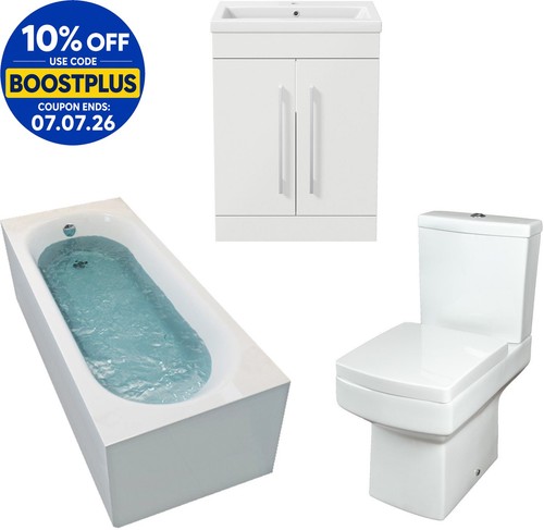 1600mm bathroom suite single - bathroom,