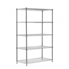 5 Tier Heavy Duty Chrome Wire Shelving Unit - H1800 x D600mm