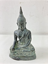(RefJOH19) Buddha sitting figurine verdigris approx 13.5cm tall