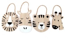 Fun Safari Animal Head Wood