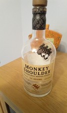 Empty 1 Litre Monkey Shoulder Whisky Glass Bottle with stopper