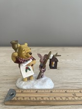 Disney Simply Pooh Figure Ornament Pooh & Piglet "Ringing In Christmas Cheer"