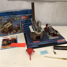 Wilesco D 10 WORKING Boxed Steam Engine, Near MINT Burner & Mat  # 808