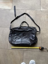 Enny VERY LARGE  Italian Vintage Black Butter Soft Leather Handbag Briefcase