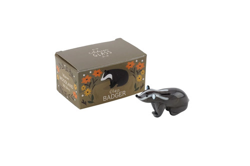 Artisan glass badger ornament - badger,