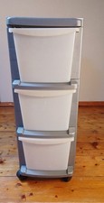 BARGAIN ATTRACTIVE PLASTIC STORAGE WITH 3 DRAWER TOWER WITH WHEELS 63cm ⭐⭐⭐⭐⭐