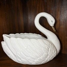 VTG White Swan Planter 1980s